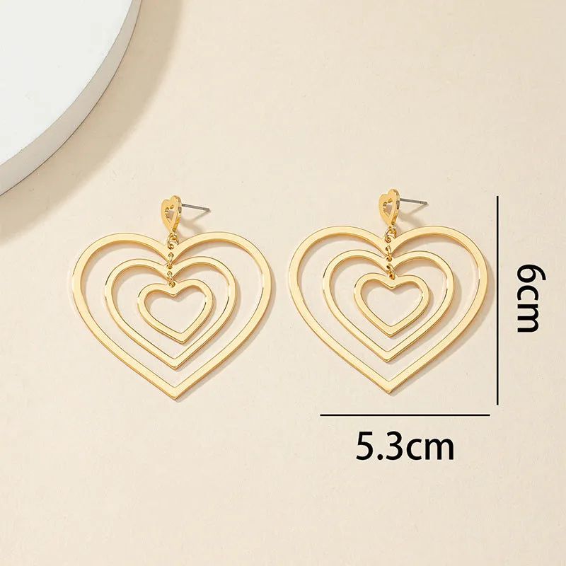 Wholesale New Love Temperament Heart-to-heart Earrings