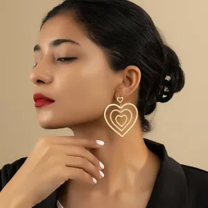 Wholesale New Love Temperament Heart-to-heart Earrings