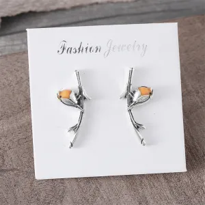 Wholesale New Retro Colored Bird Oil Drop Earrings