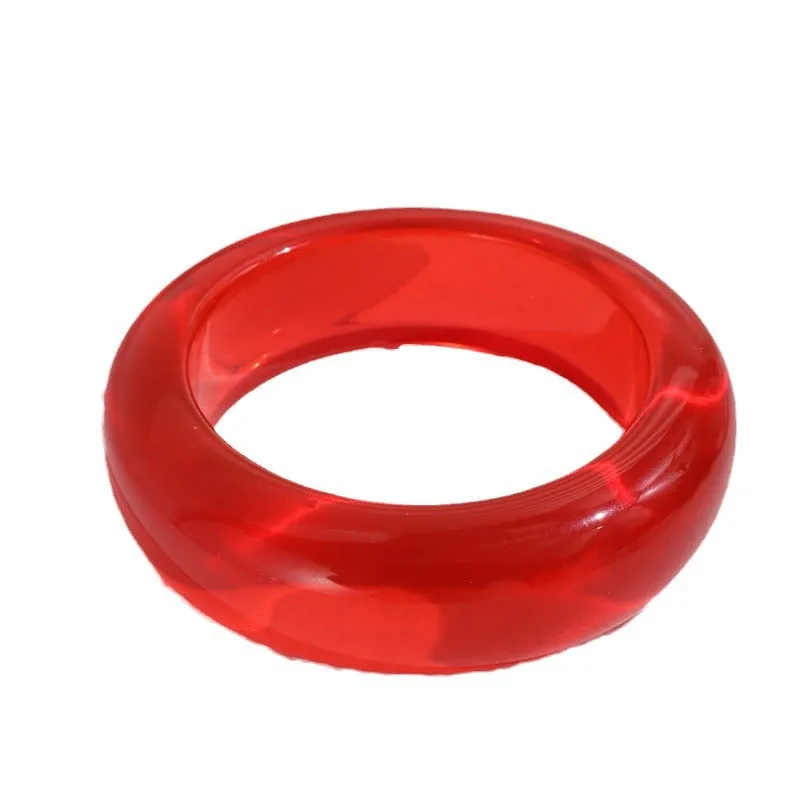 Wholesale New Stylish Transparent Red Resin Style Stacked Bracelet