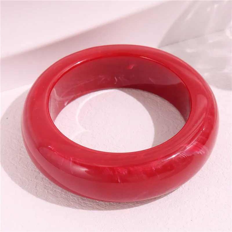Wholesale New Stylish Transparent Red Resin Style Stacked Bracelet