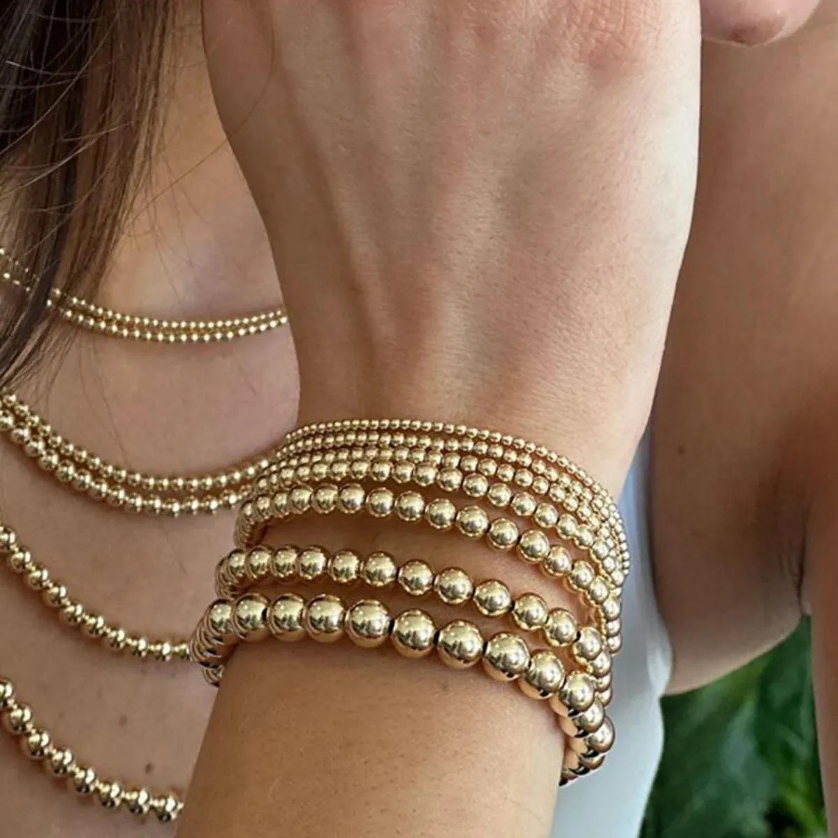 Wholesale Niche creative design temperament beaded bracelet set sweet and cool stacking jewelry
