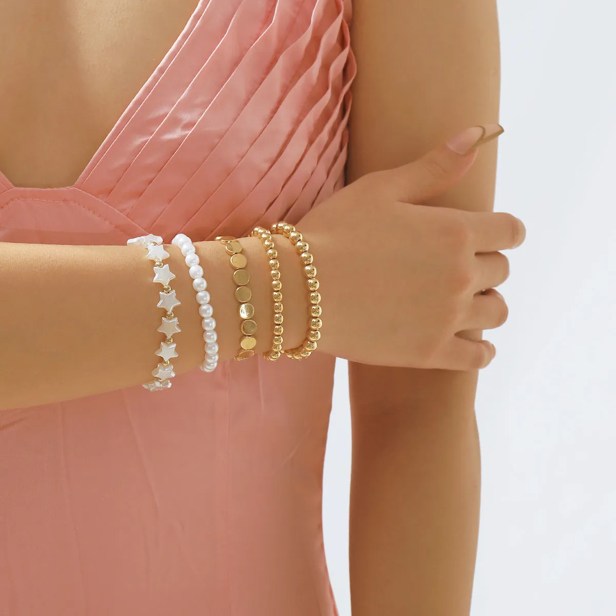 Wholesale Niche Design Pearl CCB Beaded Multi-layer Bracelet