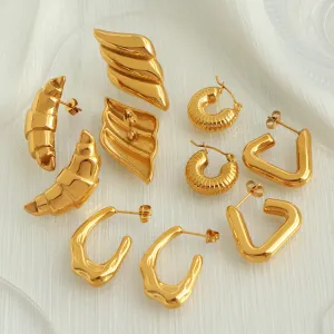 Wholesale Niche Diamond Geometric Horn Thread Earrings