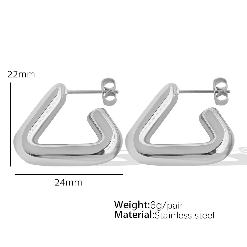 Wholesale Niche Diamond Geometric Horn Thread Earrings