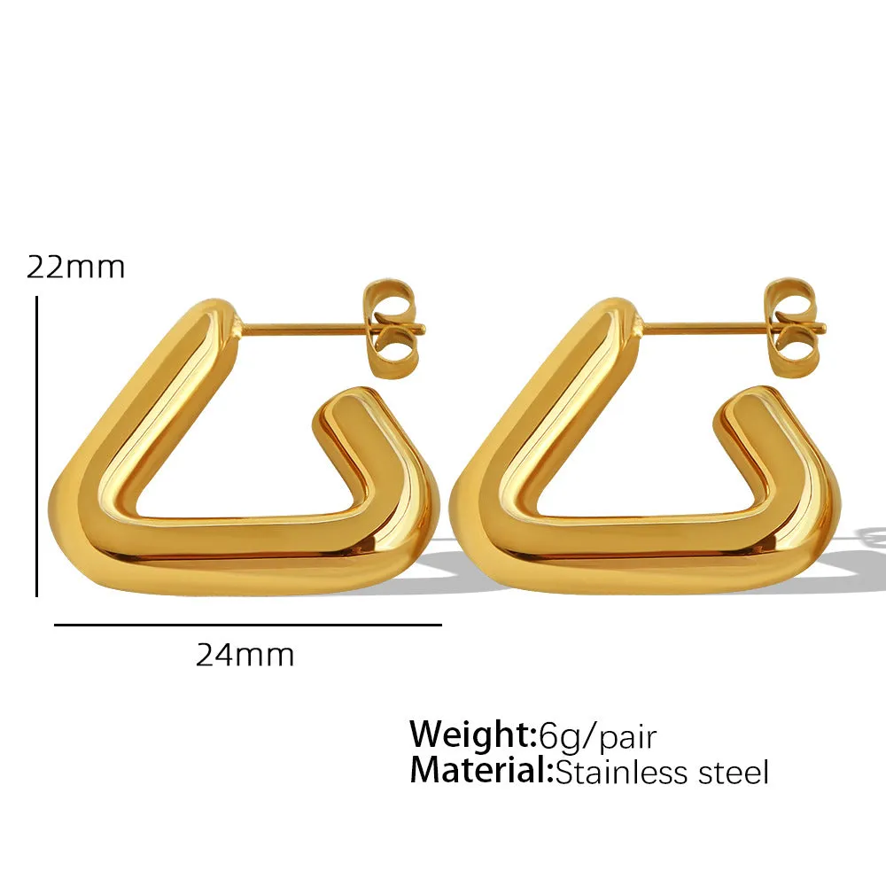 Wholesale Niche Diamond Geometric Horn Thread Earrings