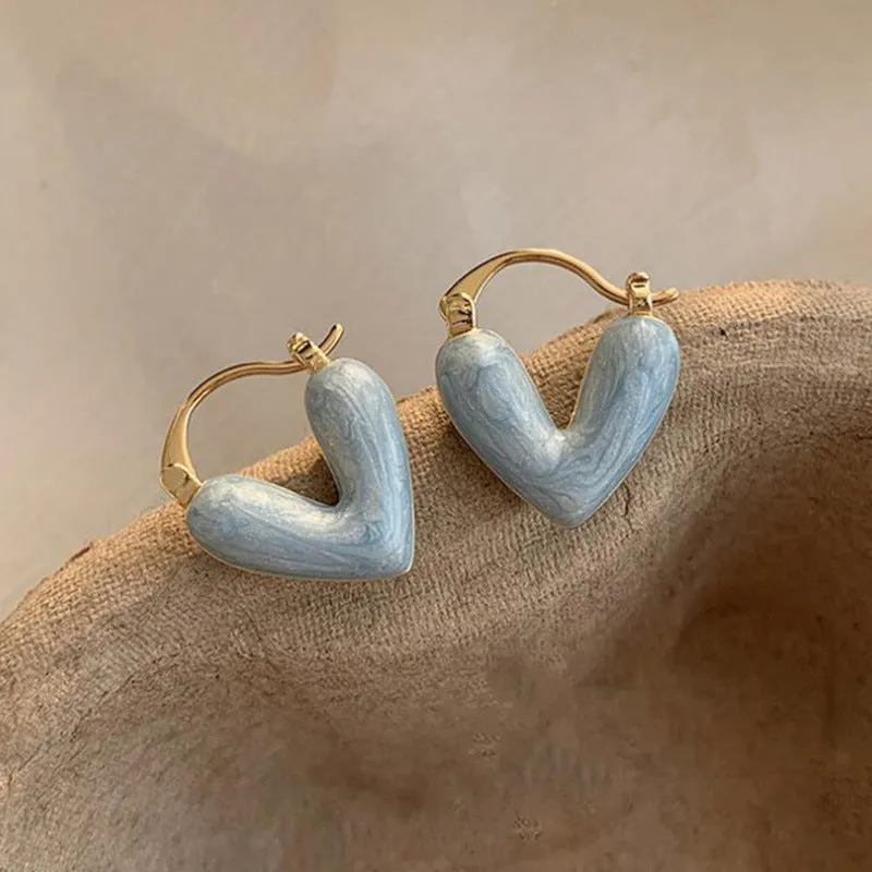 Wholesale Niche Drop Glaze Love Delicate and Versatile Stud Earrings
