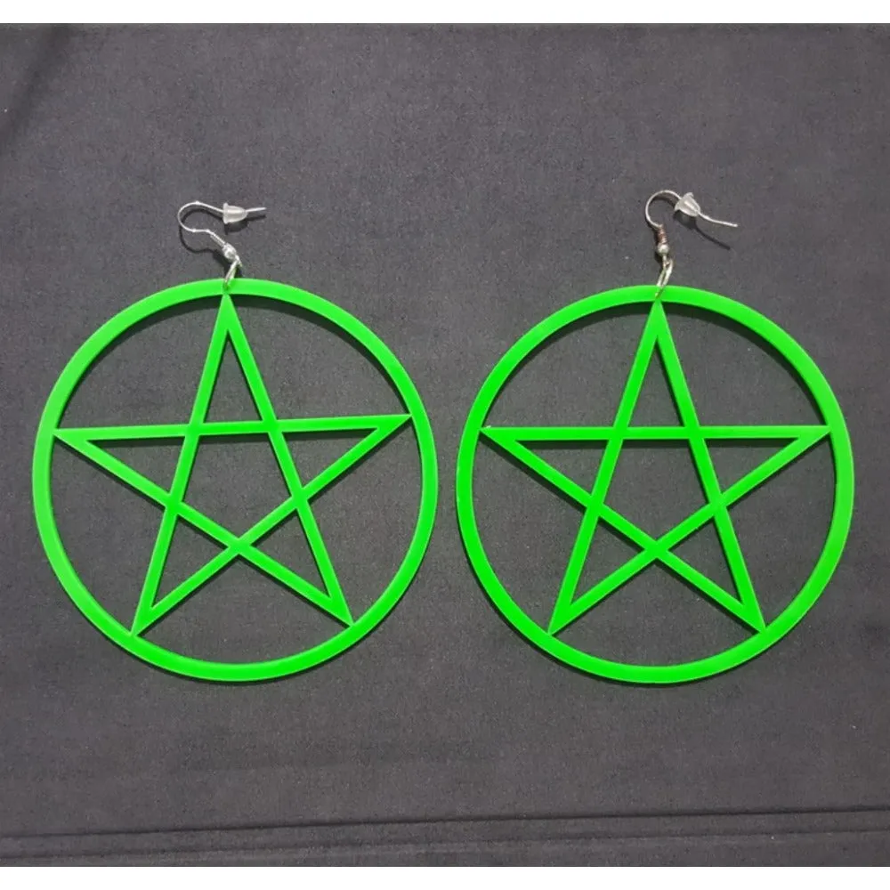 Wholesale Nightclub Oversized Acrylic Hollow Five-pointed Star Earrings