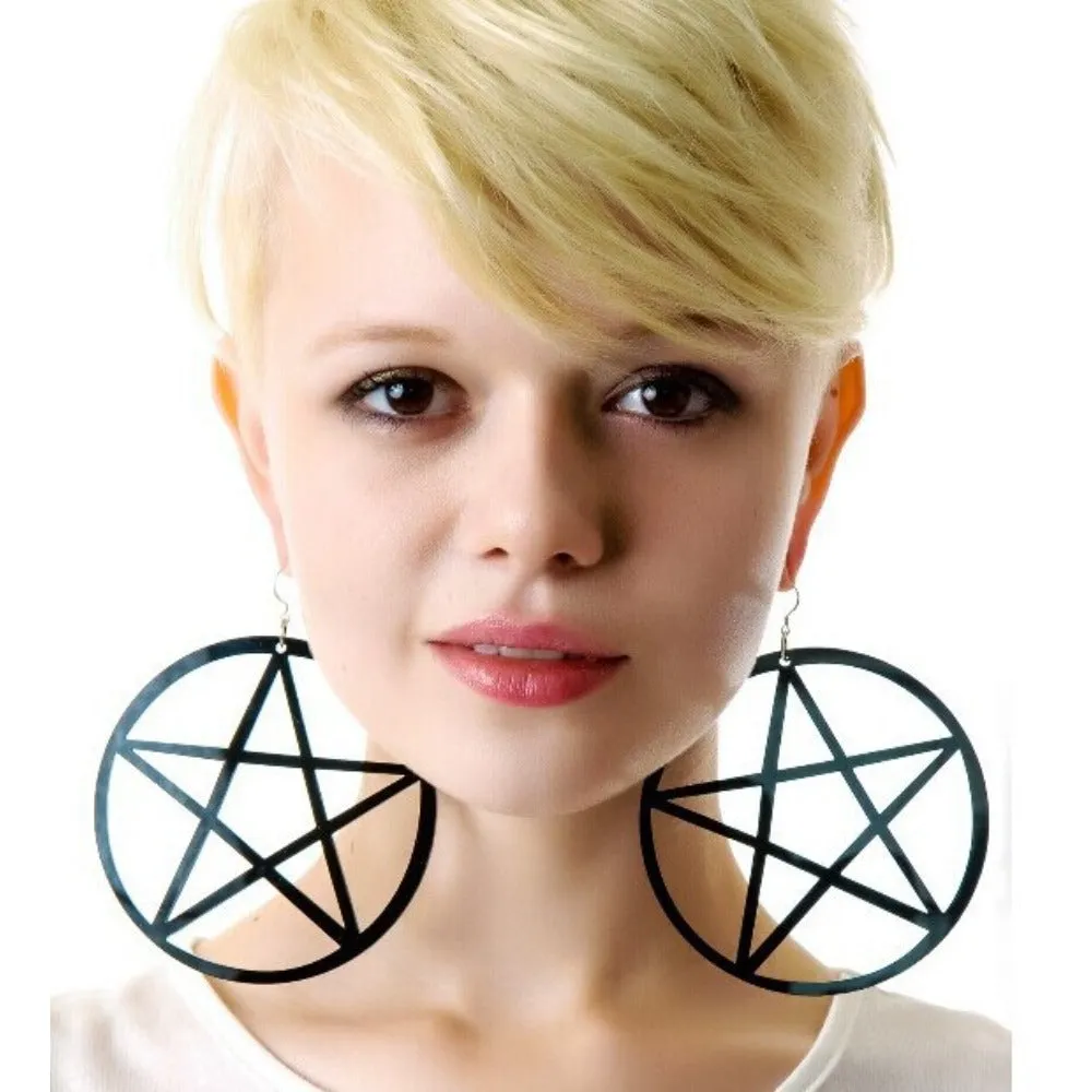 Wholesale Nightclub Oversized Acrylic Hollow Five-pointed Star Earrings
