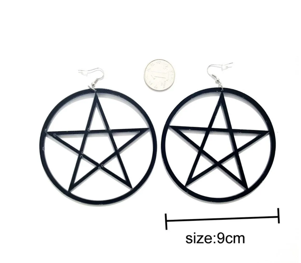 Wholesale Nightclub Oversized Acrylic Hollow Five-pointed Star Earrings