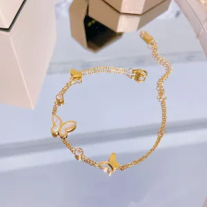 Wholesale non-fading butterfly diamond titanium steel bracelet OLY Exclusive