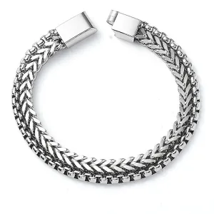 Wholesale Non-fading Double Layer Stacked Titanium Steel Bracelets