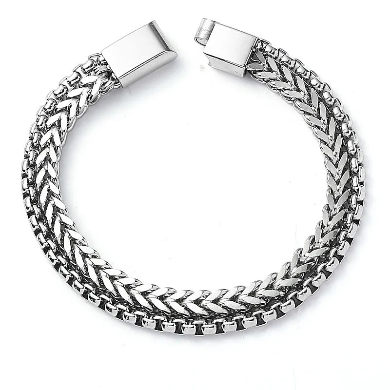Wholesale Non-fading Double Layer Stacked Titanium Steel Bracelets