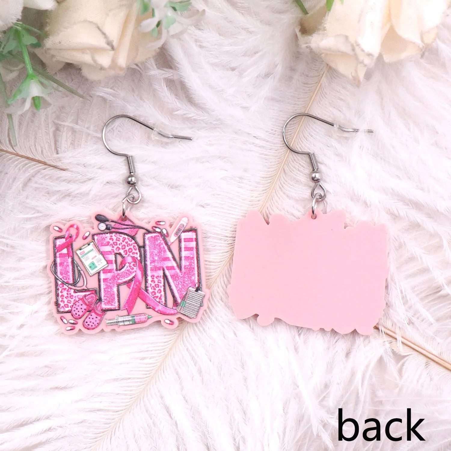 Wholesale Nurse Nursing Science LPN Acrylic Earrings