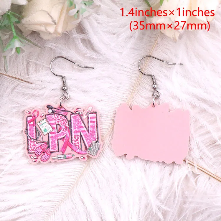 Wholesale Nurse Nursing Science LPN Acrylic Earrings