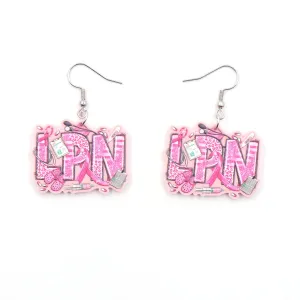 Wholesale Nurse Nursing Science LPN Acrylic Earrings