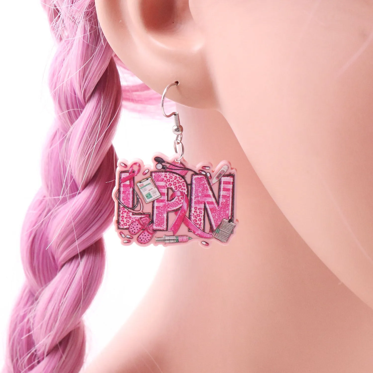 Wholesale Nurse Nursing Science LPN Acrylic Earrings