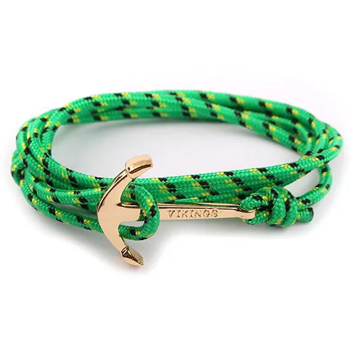 Wholesale Nylon Rope Alloy Anchor Bracelet