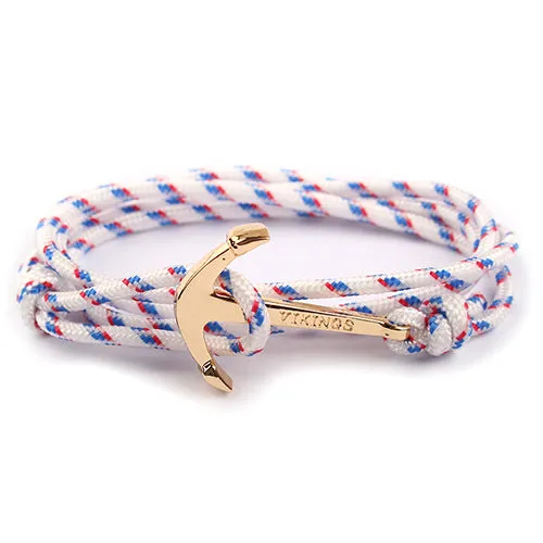 Wholesale Nylon Rope Alloy Anchor Bracelet