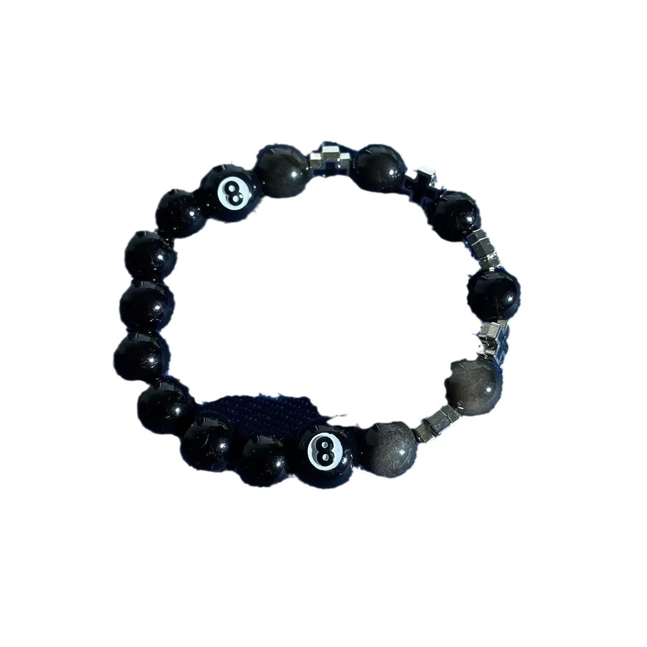 Wholesale Obsidian Cross Billiard Bracelet Beaded Bracelet