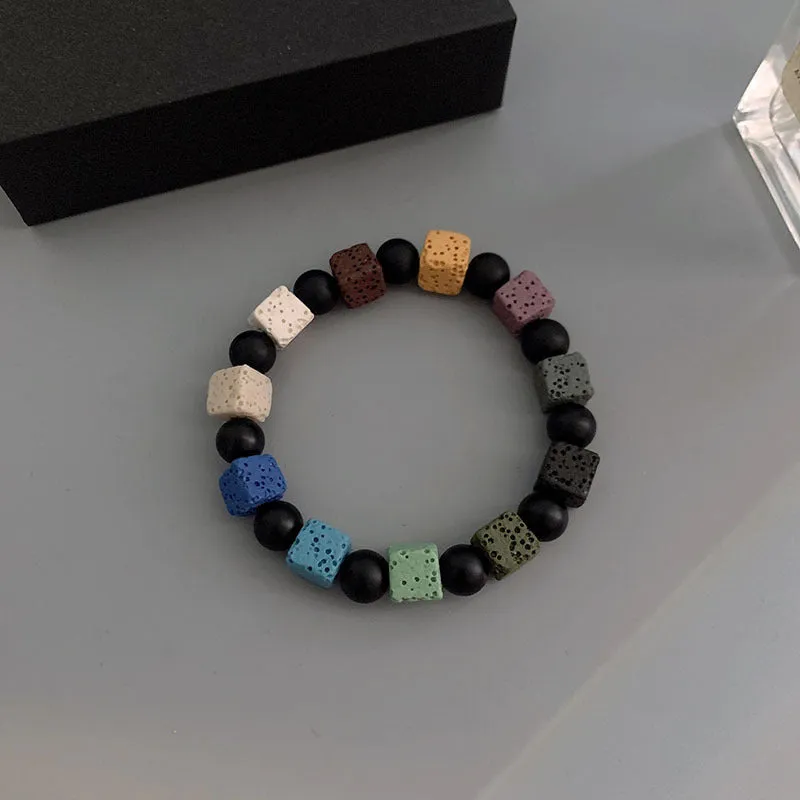 Wholesale Obsidian Cross Billiard Bracelet Beaded Bracelet