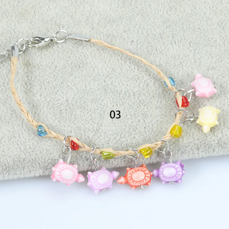 Wholesale Ocean Collection Clover Braided Macaron Colors Bracelet