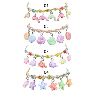 Wholesale Ocean Collection Clover Braided Macaron Colors Bracelet