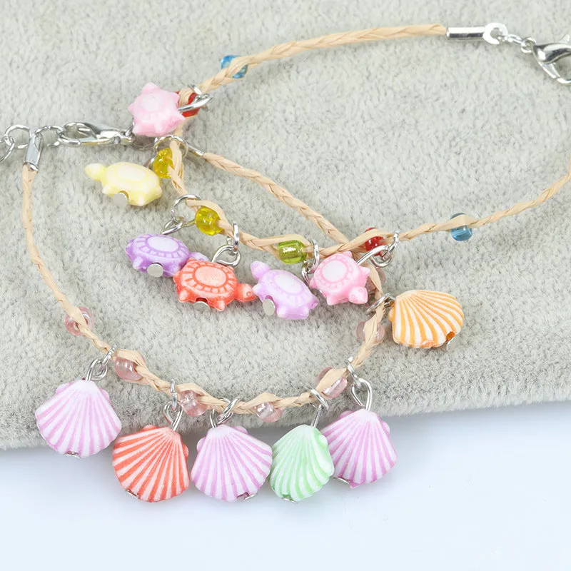 Wholesale Ocean Collection Clover Braided Macaron Colors Bracelet
