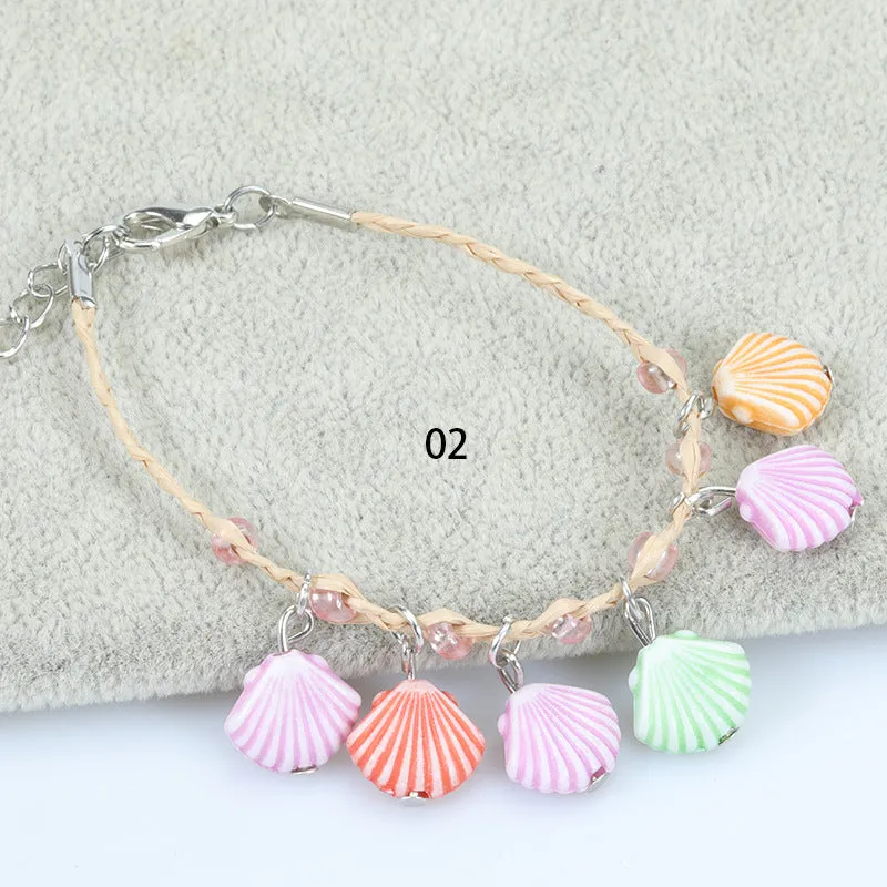Wholesale Ocean Collection Clover Braided Macaron Colors Bracelet