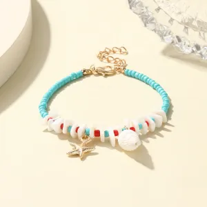 Wholesale Ocean Style Holiday Style Beach Series Beaded Shell Conch Starfish Bracelet