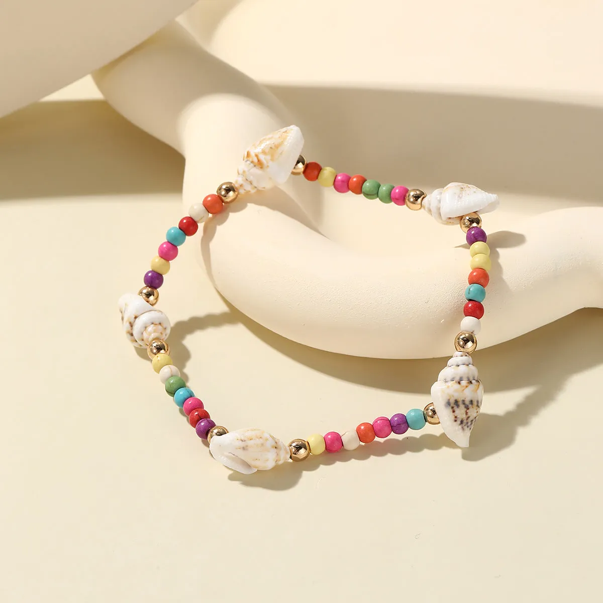 Wholesale Ocean Style Holiday Style Beach Series Beaded Shell Conch Starfish Bracelet
