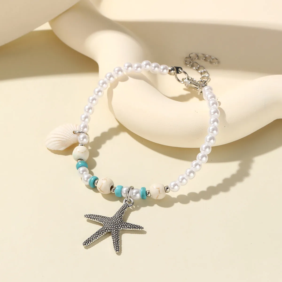 Wholesale Ocean Style Holiday Style Beach Series Beaded Shell Conch Starfish Bracelet