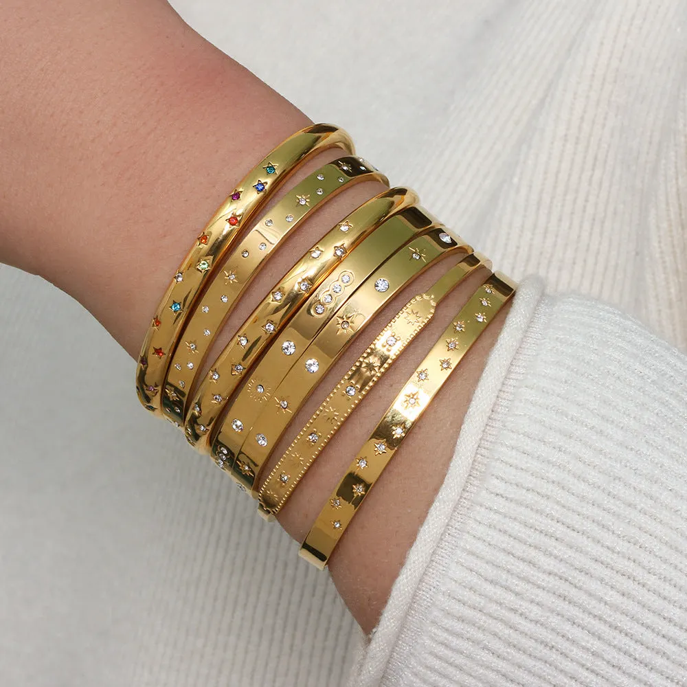 Wholesale Octagram Stainless Steel Gold Plated Bracelet