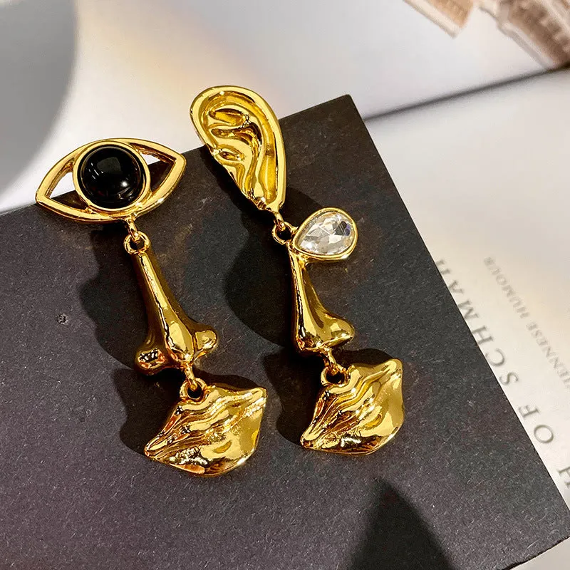 Wholesale of Artificial Crystal Asymmetric Earrings