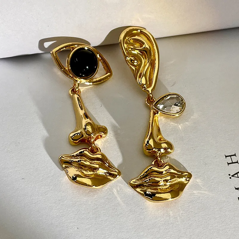 Wholesale of Artificial Crystal Asymmetric Earrings