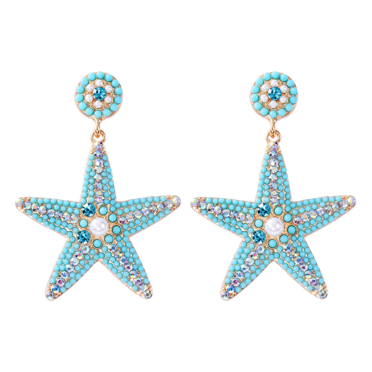 Wholesale of Butterfly Five Pointed Star Pearl Alloy Earrings