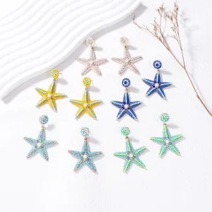 Wholesale of Butterfly Five Pointed Star Pearl Alloy Earrings