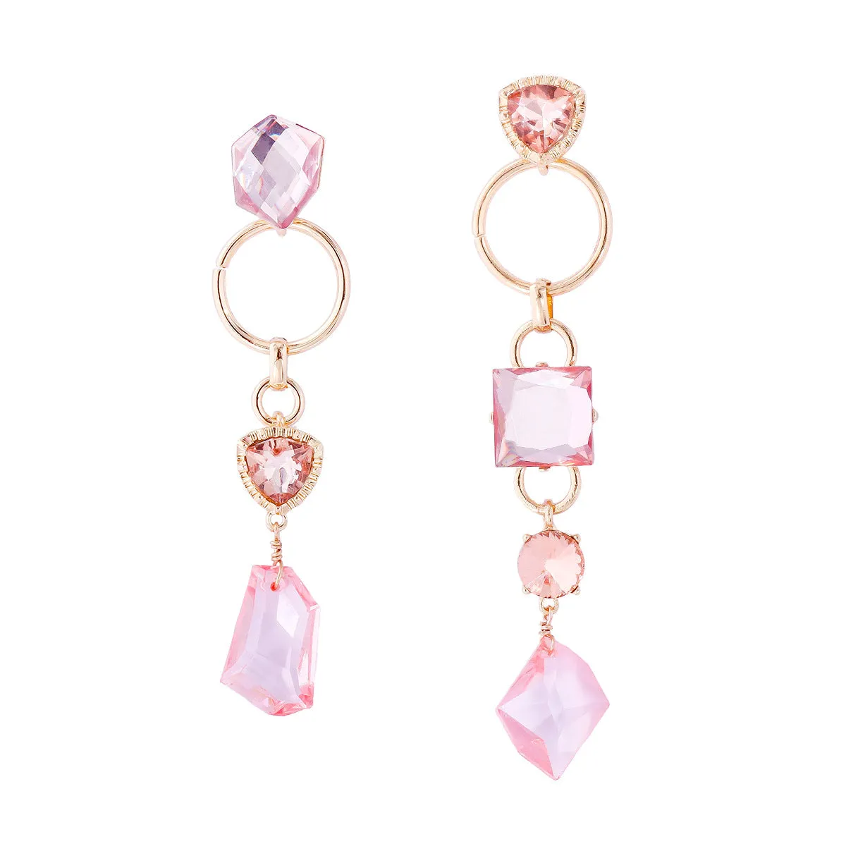 Wholesale of Long Tassel Alloy Glass Earrings