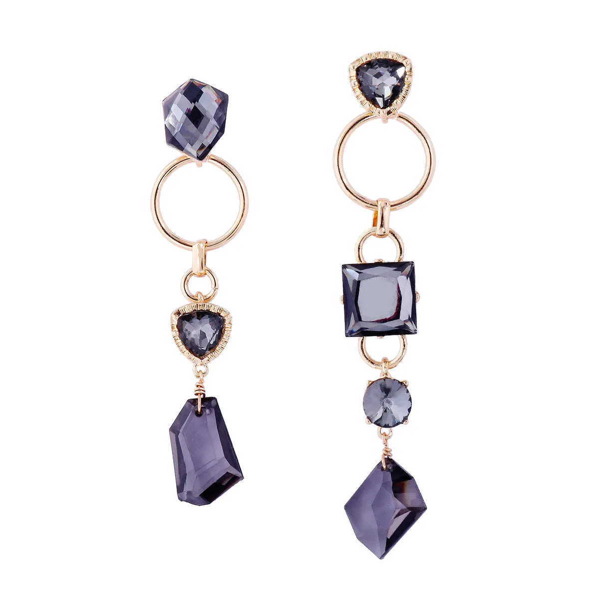 Wholesale of Long Tassel Alloy Glass Earrings