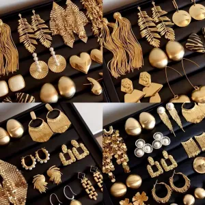 Wholesale of Medieval Round Flower Tassel Metal Earrings