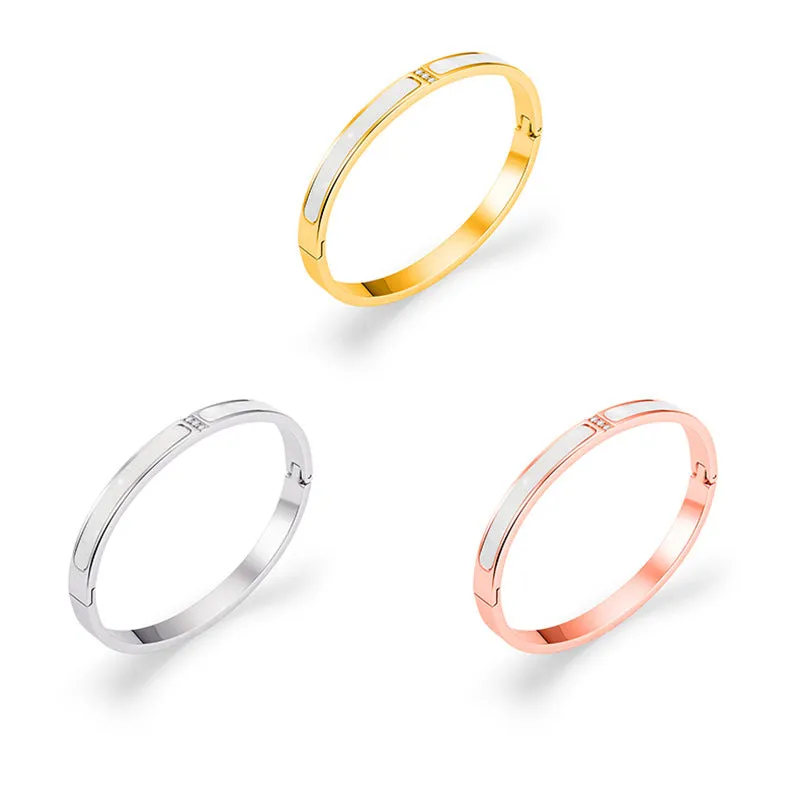 Wholesale of New Gold White Fritillaria Stainless Steel Bracelet