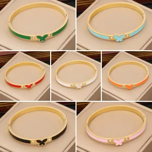 Wholesale of New Multi-color Butterfly Stainless Steel Bracelet