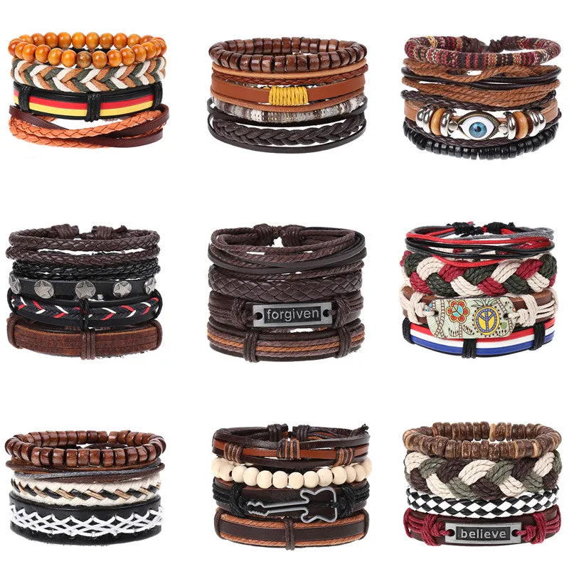 Wholesale of New Vintage Woven Diy Leather Bracelet
