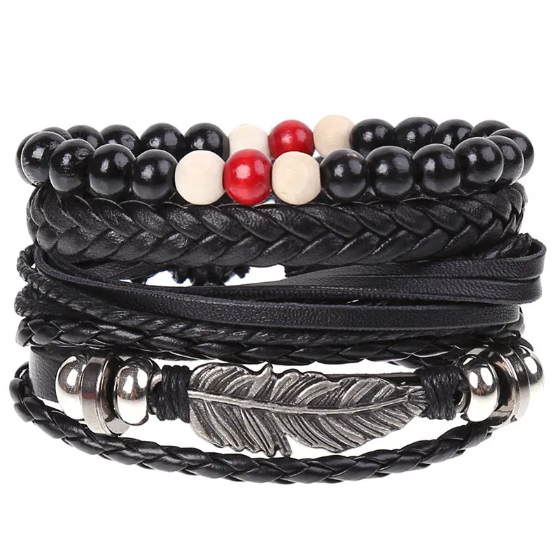 Wholesale of New Vintage Woven Diy Leather Bracelet