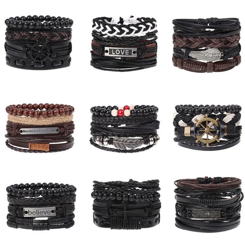 Wholesale of New Vintage Woven Diy Leather Bracelet