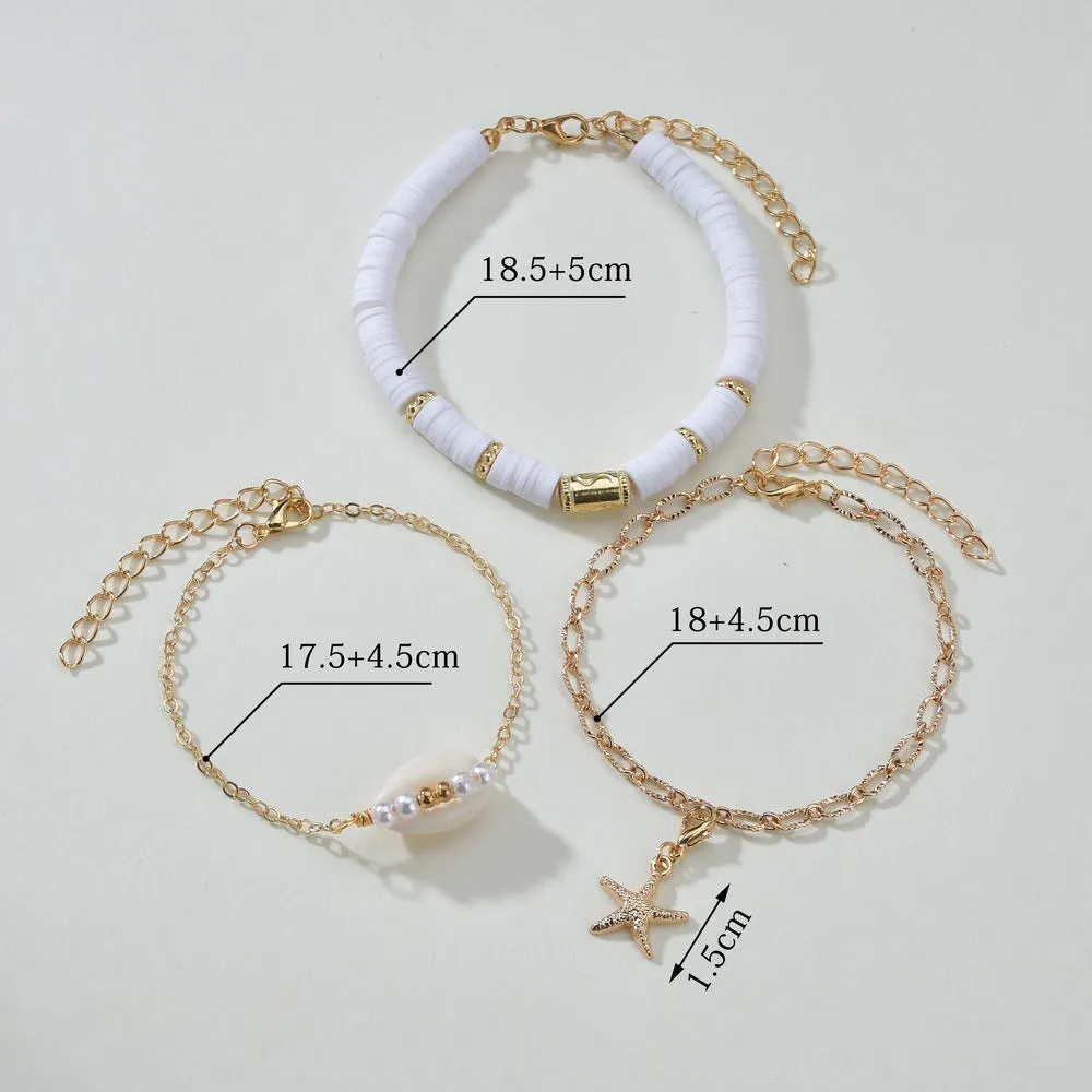 Wholesale of Soft Ceramic Pieces and Shell Woven Bracelet Sets