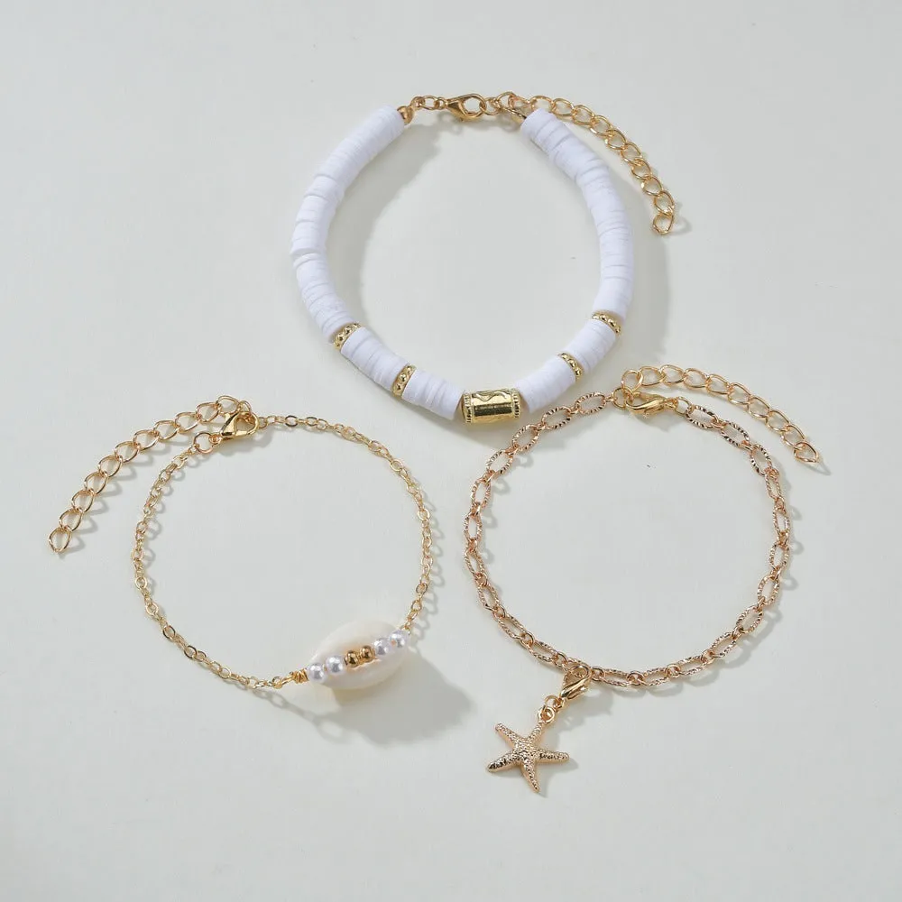 Wholesale of Soft Ceramic Pieces and Shell Woven Bracelet Sets