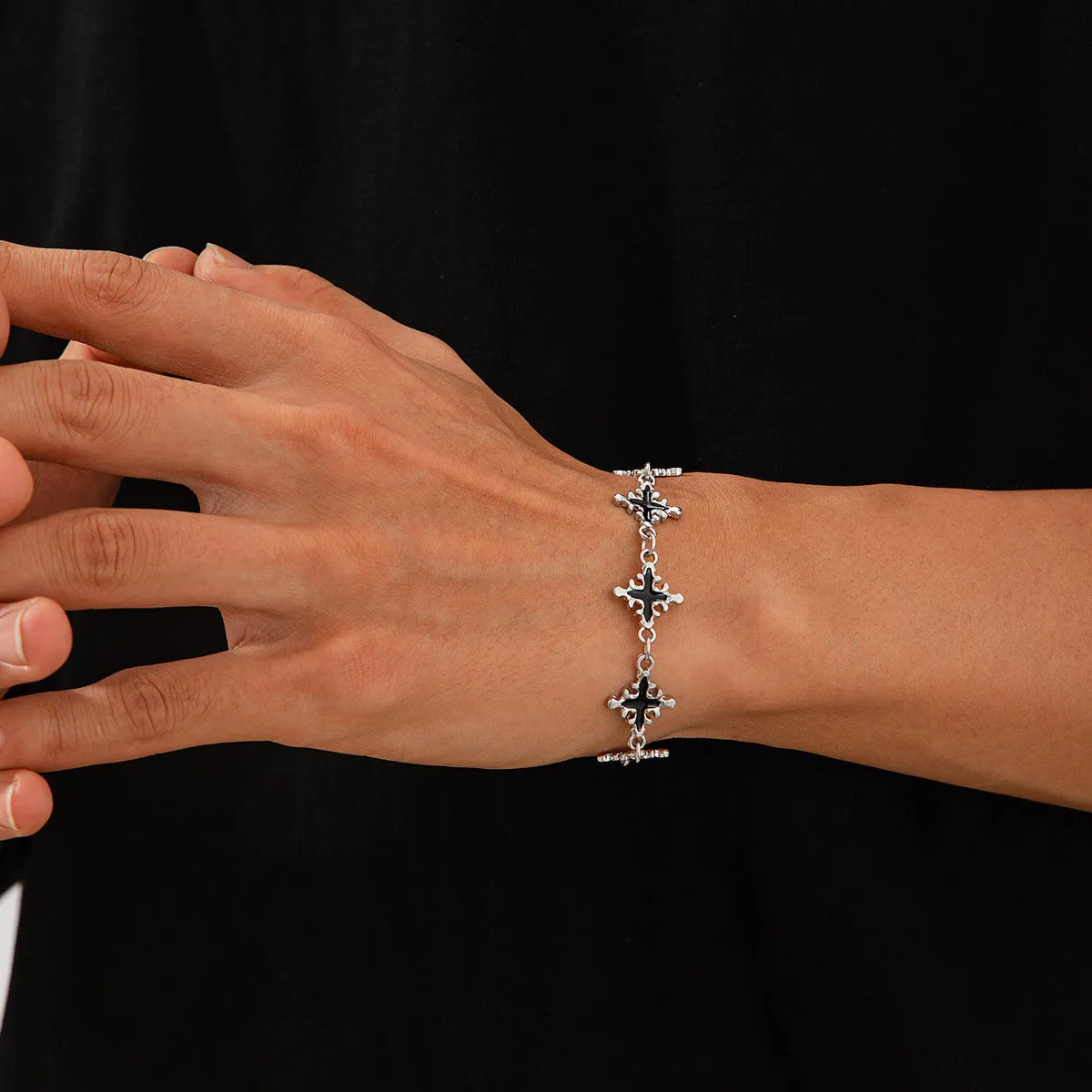 Wholesale Oil dripping cross men's bracelet