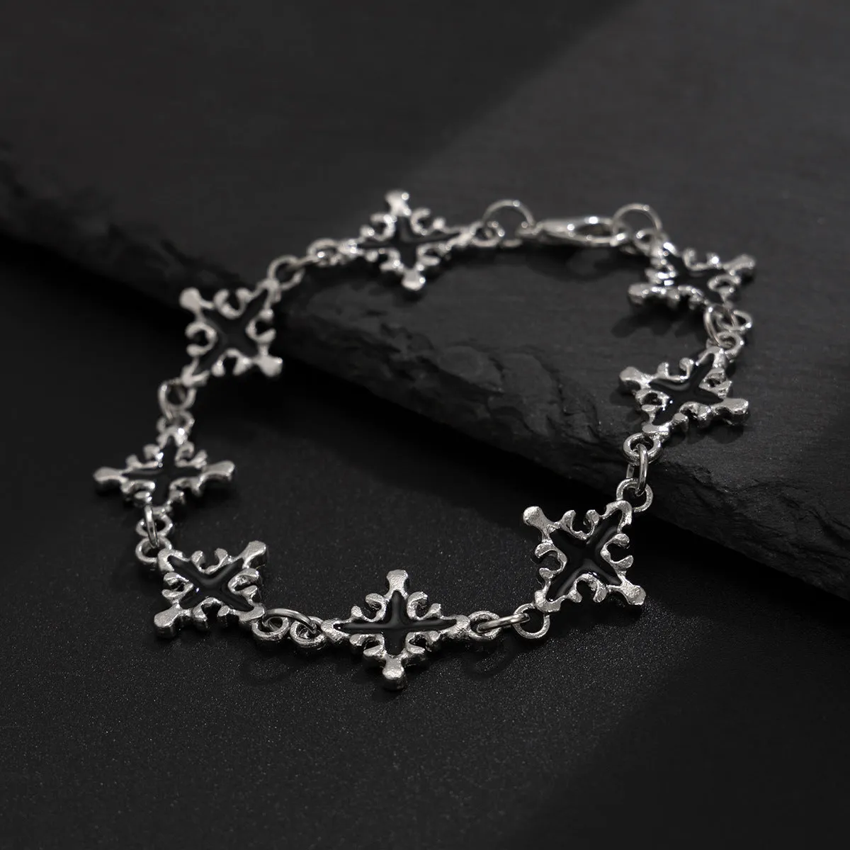 Wholesale Oil dripping cross men's bracelet