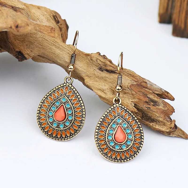 Wholesale Oil Dripping Geometric Boho Earrings